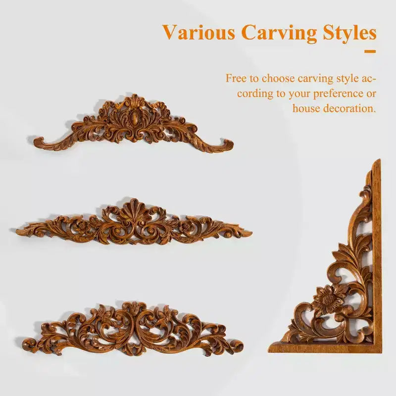 70x30 Solid wood carved right-angle slightly arched golden full-length mirror