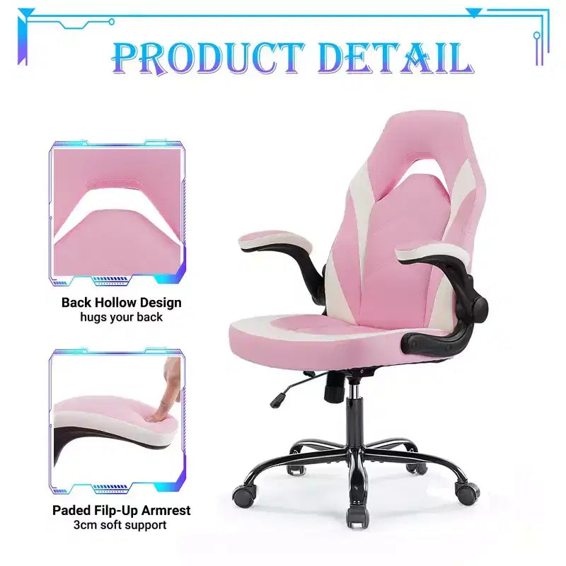 Sedia da Gaming Definitiva: Ergonomica, in Pelle PU, Sedia Direzionale da Ufficio con Braccioli Ribaltabili
