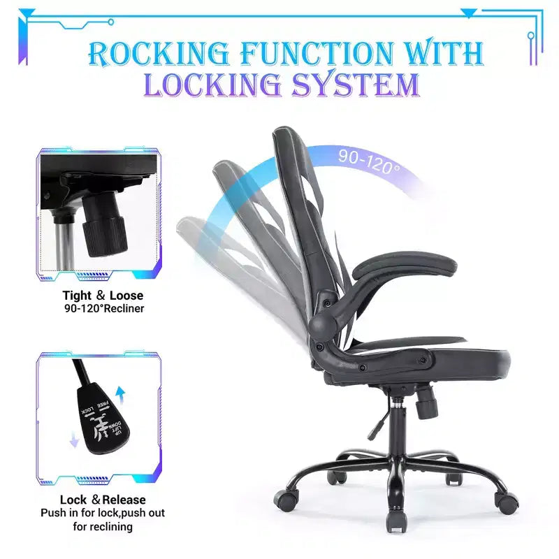 Sedia da Gaming Definitiva: Ergonomica, in Pelle PU, Sedia Direzionale da Ufficio con Braccioli Ribaltabili