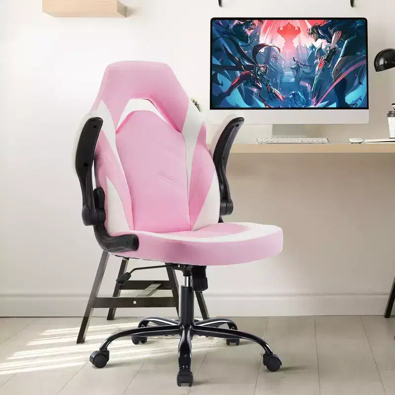 Ultimate Gaming Chair: Ergonomic, PU Leather, Executive Desk Chair with Flip-up Armrests