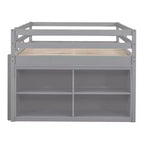 Letto a soppalco singolo (76L x 41.8W) con scrivania estraibile, 4 cassetti, scrivania laterale portatile e mensole