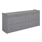Letto a soppalco singolo (76L x 41.8W) con scrivania estraibile, 4 cassetti, scrivania laterale portatile e mensole