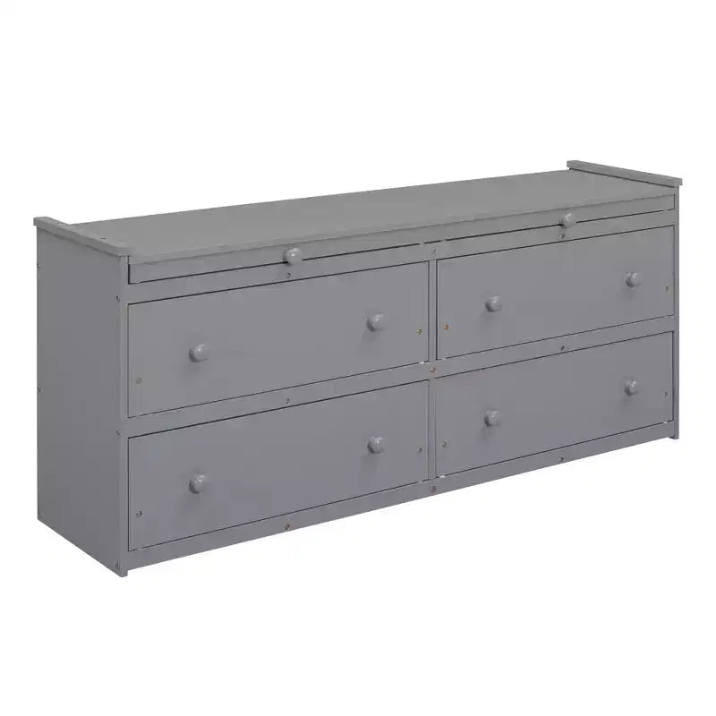 Letto a soppalco singolo (76L x 41.8W) con scrivania estraibile, 4 cassetti, scrivania laterale portatile e mensole