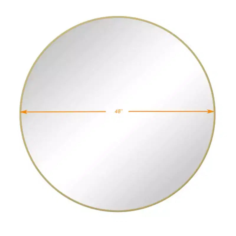 48 Oversized Gold Circular Wall Mirror: Big, Metal Frame, Vanity, Dressing - Luxe for Bath, Living, Bed