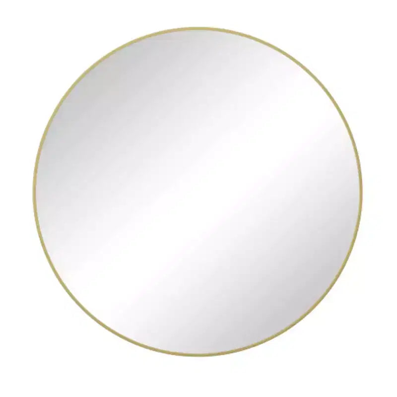 48 Oversized Gold Circular Wall Mirror: Big, Metal Frame, Vanity, Dressing - Luxe for Bath, Living, Bed