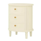 Comodino in legno a 3 cassetti, comodino con gambe in legno massello
