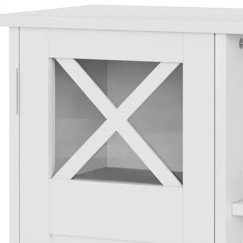 Mobiletto da Bagno con 2 Ripiani Regolabili, Mobiletto Autoportante con 1 Anta e 3 Scomparti Aperti, Bianco