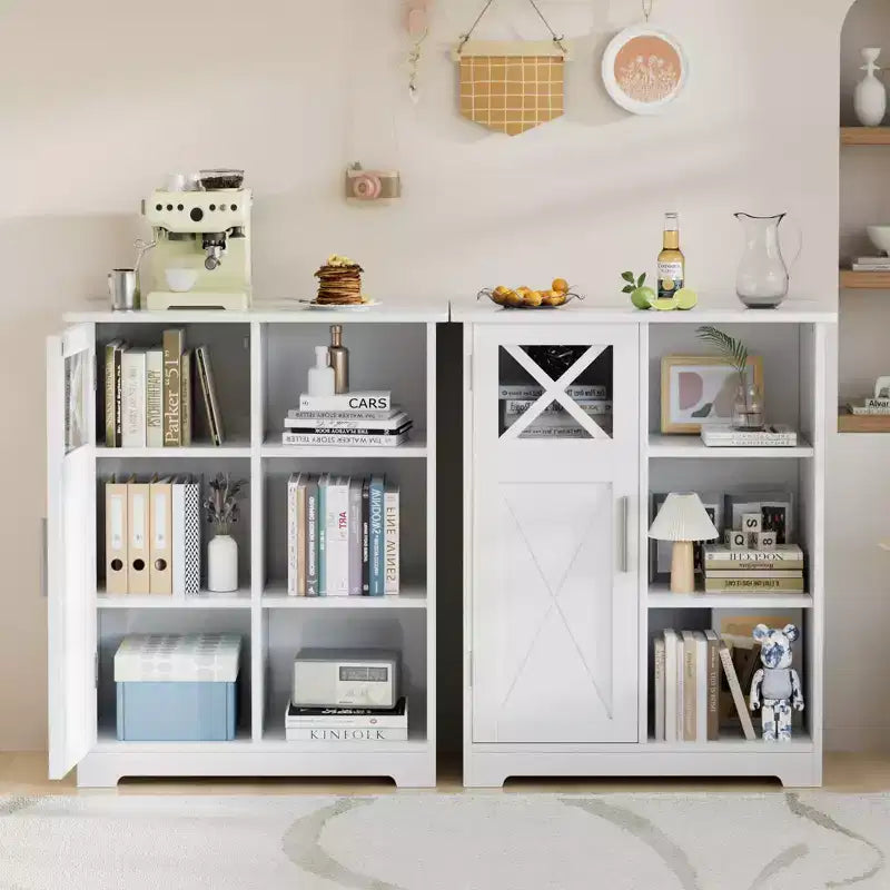 Mobiletto da Bagno con 2 Ripiani Regolabili, Mobiletto Autoportante con 1 Anta e 3 Scomparti Aperti, Bianco