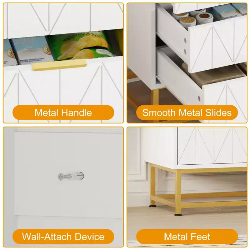 Cassettiera piccola a 6 cassetti - Comodino e organizer moderno e compatto per camera da letto/soggiorno