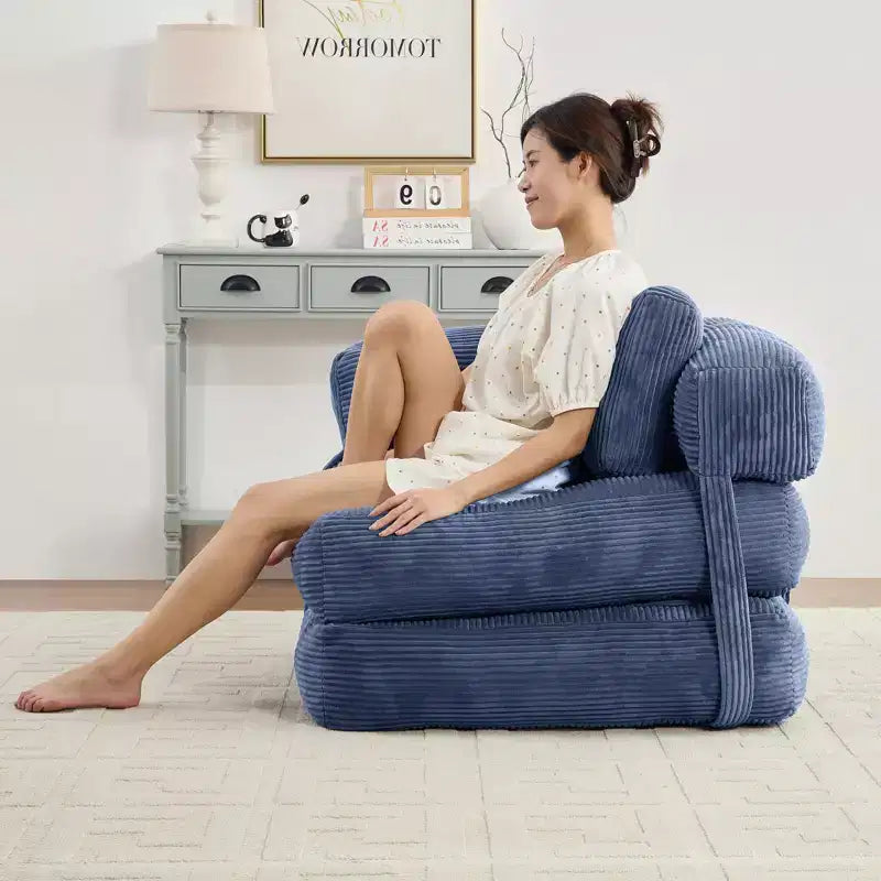Divano Letto Pieghevole, Divano Letto Convertibile a L con Bracciolo Pieghevole