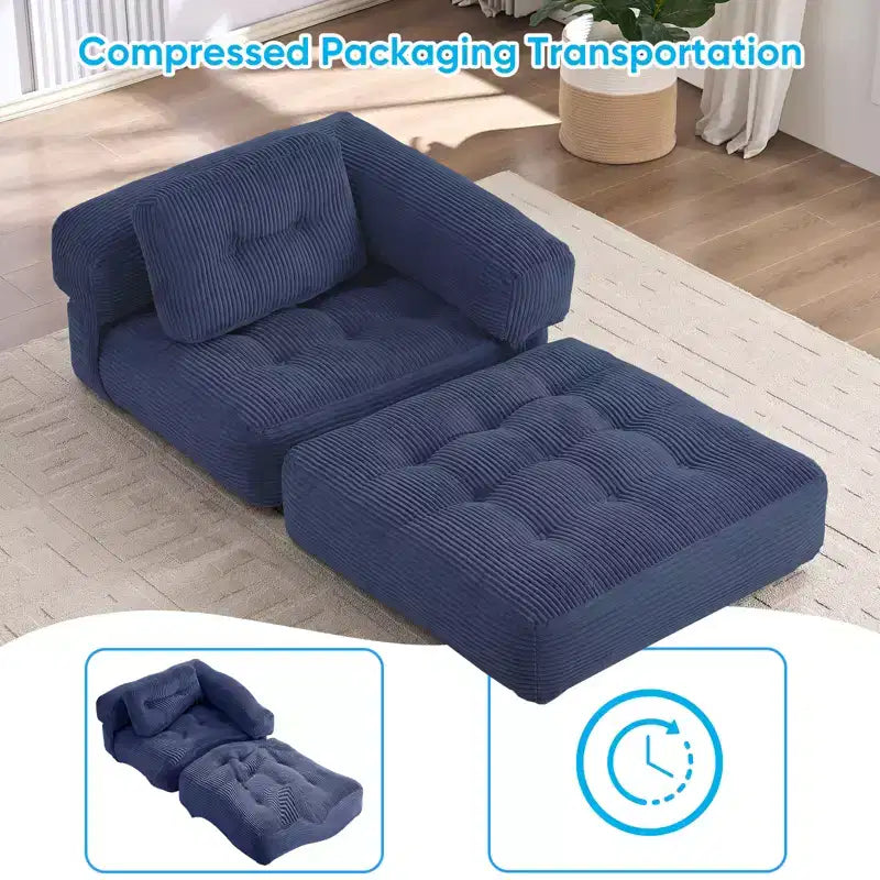 Divano Letto Pieghevole, Divano Letto Convertibile a L con Bracciolo Pieghevole