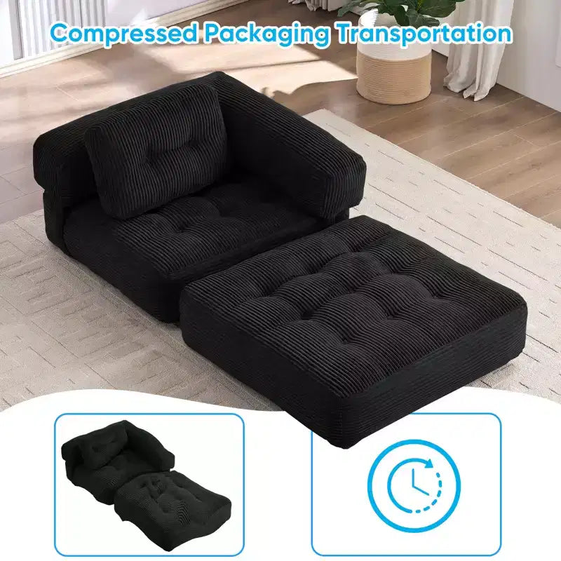 Divano Letto Pieghevole, Divano Letto Convertibile a L con Bracciolo Pieghevole