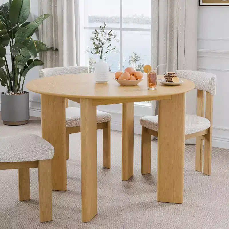 42 Tavolo da pranzo in legno massello di quercia rotondo stile rustico per sale da pranzo moderne e riunioni di famiglia