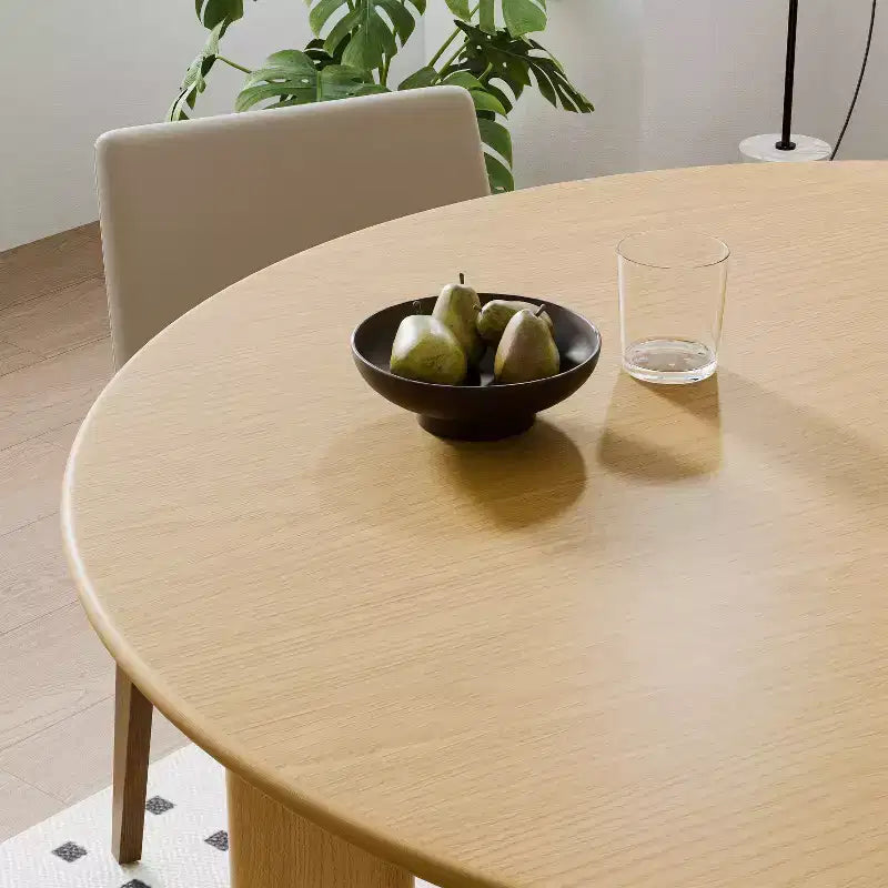 42 Oak Solid Wood Farmhouse Dining Table Round Wood Top for Modern Dining Rooms & Family Gatherings