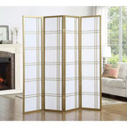 4 Panel Screen Room Divider Privacy for Home Office Gold
