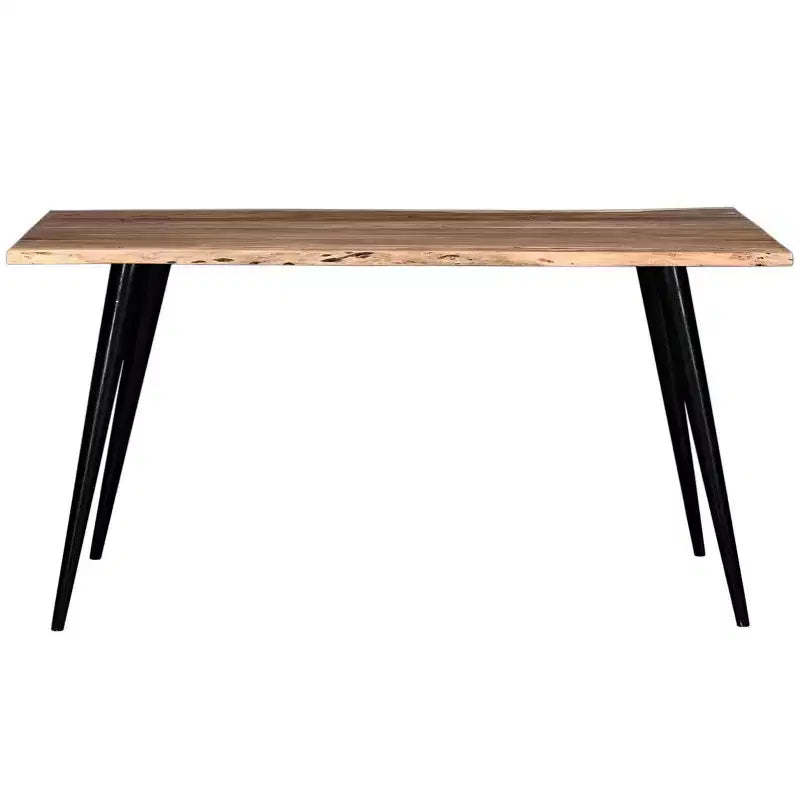 Rustic Style Dining Table for 4-6 People, Acacia Wood Rectangle Dining Table Wooden Kitchen Furniture for Big Family