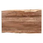 Tavolo da pranzo rustico per 4-6 persone, tavolo da pranzo rettangolare in legno di acacia, mobili da cucina in legno per famiglie numerose