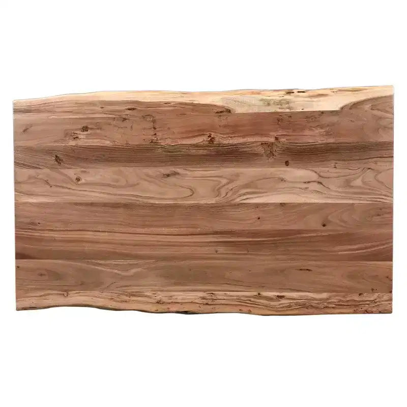 Rustic Style Dining Table for 4-6 People, Acacia Wood Rectangle Dining Table Wooden Kitchen Furniture for Big Family
