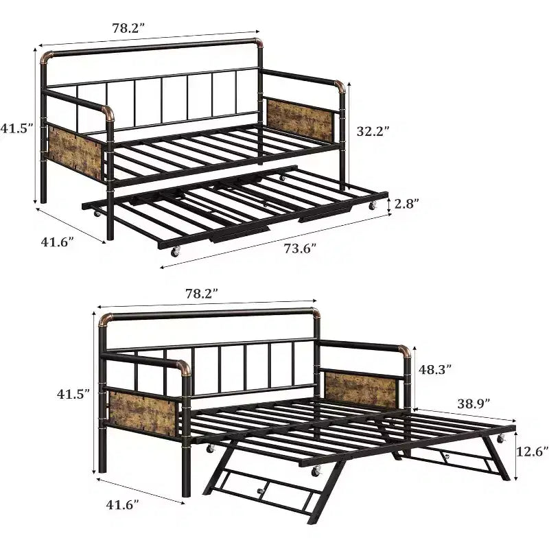 Divano letto singolo con letto estraibile - Divano letto salvaspazio e letto per gli ospiti