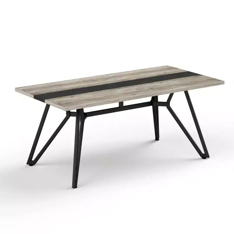 70.9 Rectangular Dining Table Marble Grain Waterproof Kitchen Table with Adjustable Legs for 8 for Kitchen, Office