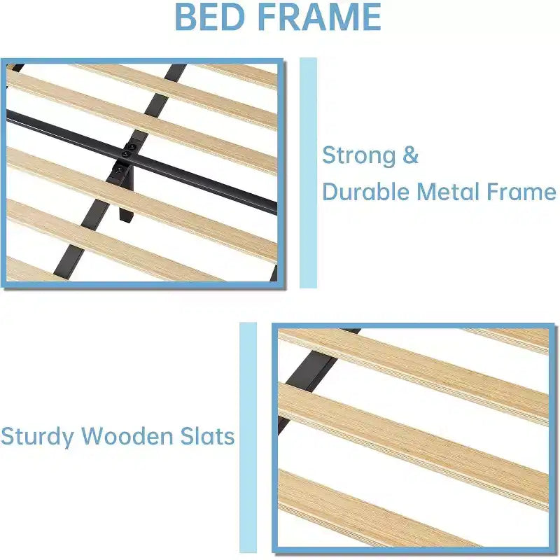 Twin Velvet Platform Bed with Adjustable Headboard - Wood Slat Support, No Box Spring Needed, Light Pink