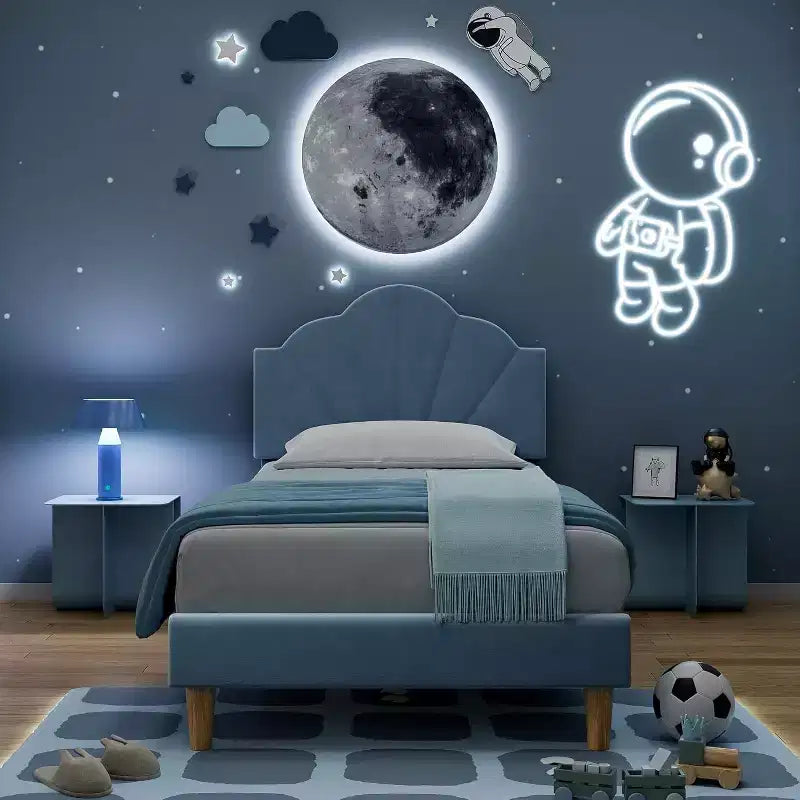 Letto a piattaforma singolo in velluto con testiera regolabile - Supporto a doghe in legno, nessun box spring necessario, rosa chiaro