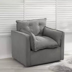 360 Swivel Modern Armchair with Metal Base - 181.9 kg Linen Lounge Chair for Living Room Office