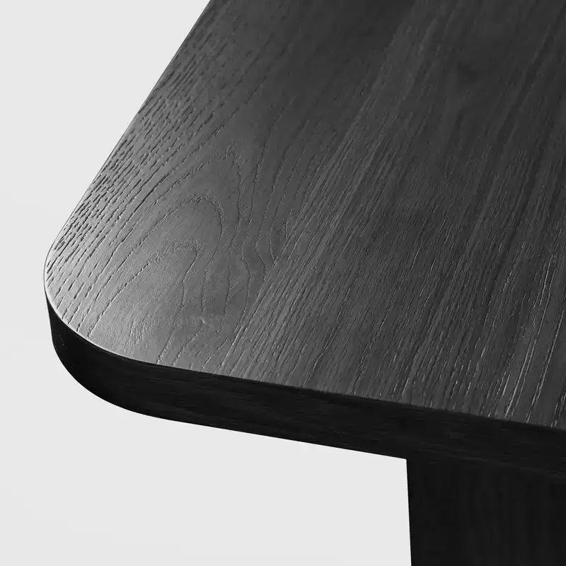 Tavolo da pranzo da fattoria in legno massiccio 67 x 33.5 con gambe a V e piano in legno quadrato per sale da pranzo moderne e riunioni di famiglia nero