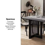 Tavolo da pranzo da fattoria in legno massiccio 67 x 33.5 con gambe a V e piano in legno quadrato per sale da pranzo moderne e riunioni di famiglia nero