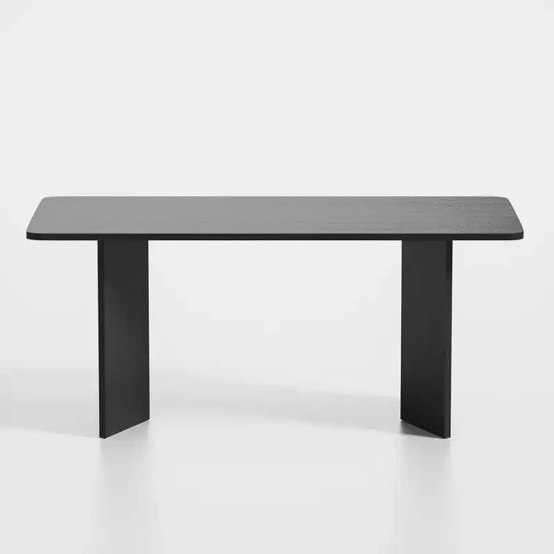 Tavolo da pranzo da fattoria in legno massiccio 67 x 33.5 con gambe a V e piano in legno quadrato per sale da pranzo moderne e riunioni di famiglia nero