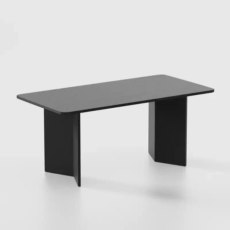 Tavolo da pranzo da fattoria in legno massiccio 67 x 33.5 con gambe a V e piano in legno quadrato per sale da pranzo moderne e riunioni di famiglia nero