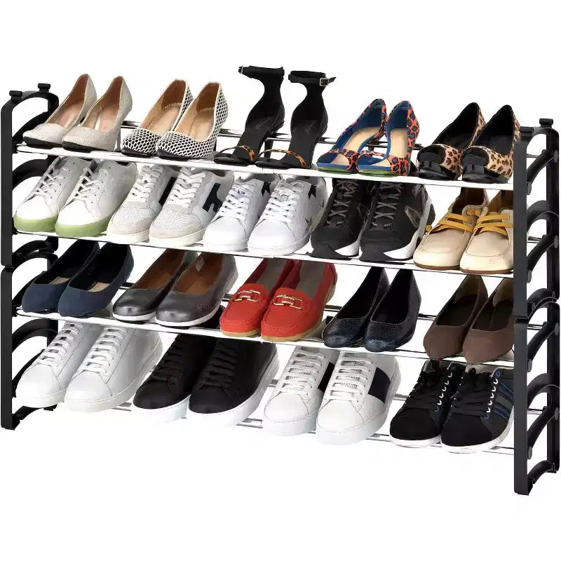 20-Pair 4-Tier Expandable Stackable Shoe Rack Organizer