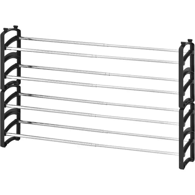 20-Pair 4-Tier Expandable Stackable Shoe Rack Organizer
