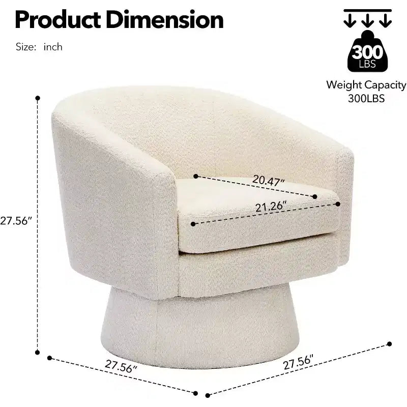 Poltrona direzionale girevole a 360° con supporto lombare, moderna poltrona in ciniglia per soggiorno, camera da letto e ufficio