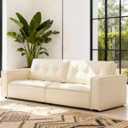 241.8 cm Leather Sofa with Solid Wood Frame