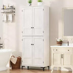 180.3 cm Tall Storage Cabinet, Kitchen Pantry 5 Tier Bathroom Cabinet with 4 Doors Adjustable Shelves for Kitchen, Dining Room, Bathroom