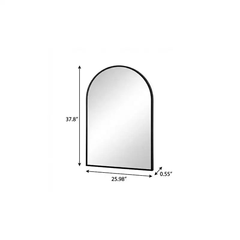Specchio da parete 38" in metallo nero ad arco