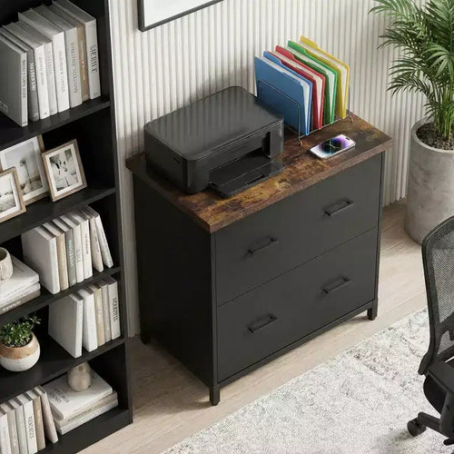 MAYEERTY 2-Drawer Lateral Filing Cabinet, Office Printer Stand Storage Cabinet