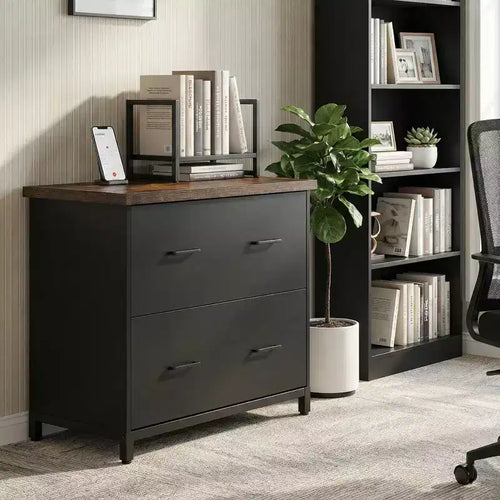 2-Drawer Lateral Filing Cabinet, Office Printer Stand Storage Cabinet