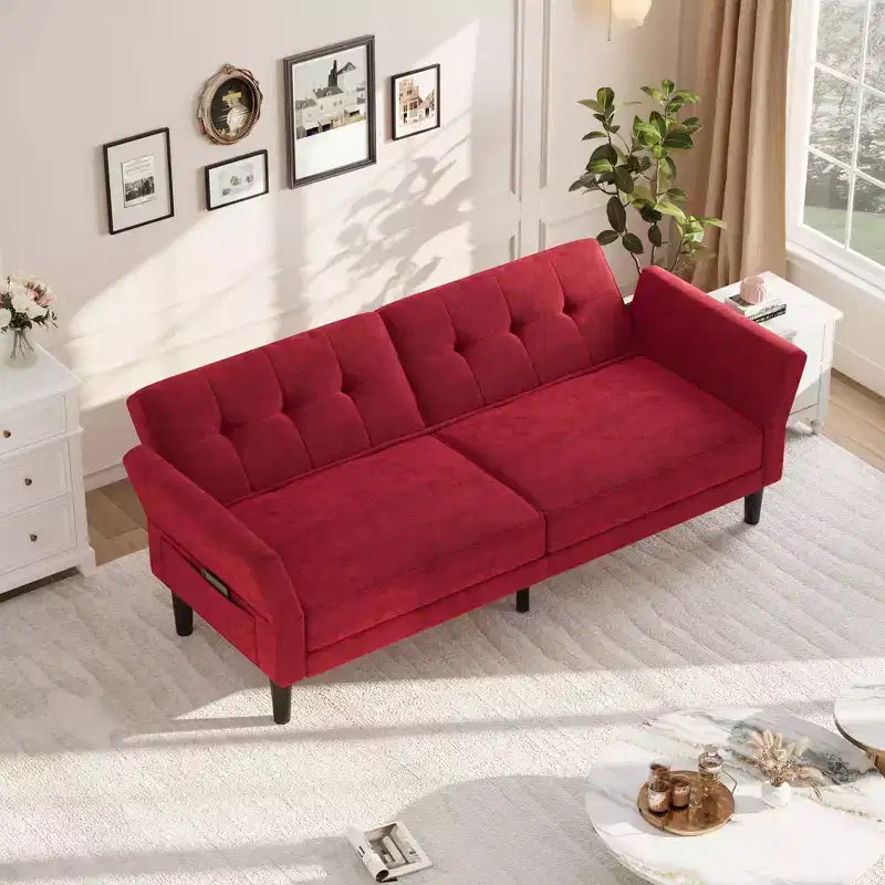 89 Divano letto futon, divano letto convertibile moderno con schienale e braccioli regolabili, divano a 3 posti