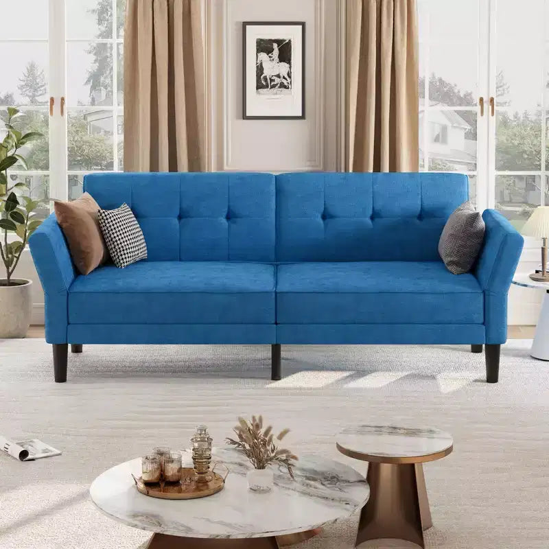 89 Divano letto futon, divano letto convertibile moderno con schienale e braccioli regolabili, divano a 3 posti
