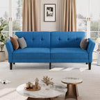 89 Divano letto futon, divano letto convertibile moderno con schienale e braccioli regolabili, divano a 3 posti