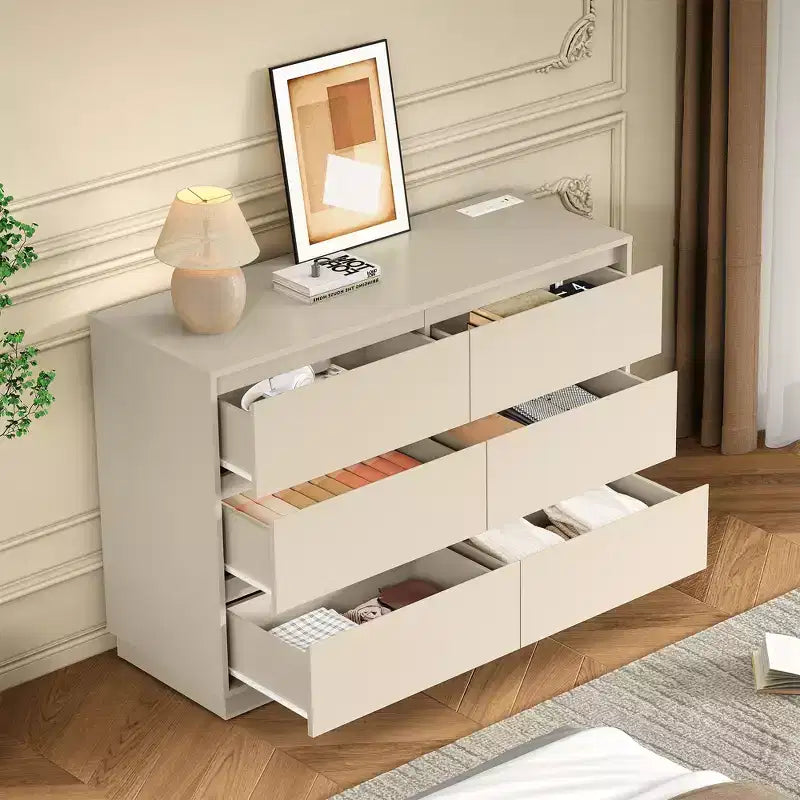 47 Wide 6 Drawer Dresser for Bedroom with Charging Station