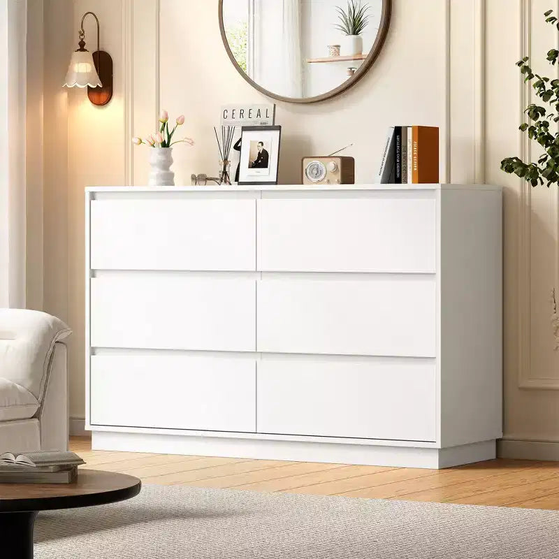 47 Wide 6 Drawer Dresser for Bedroom with Charging Station