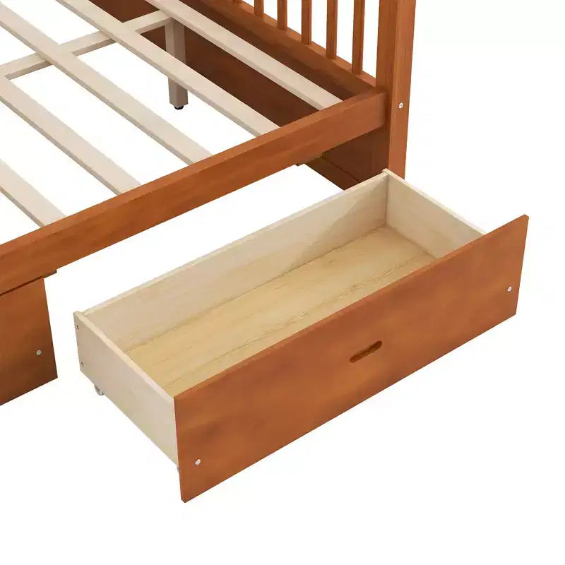 Struttura letto a baldacchino in legno con cassetti contenitore, matrimoniale/king size -