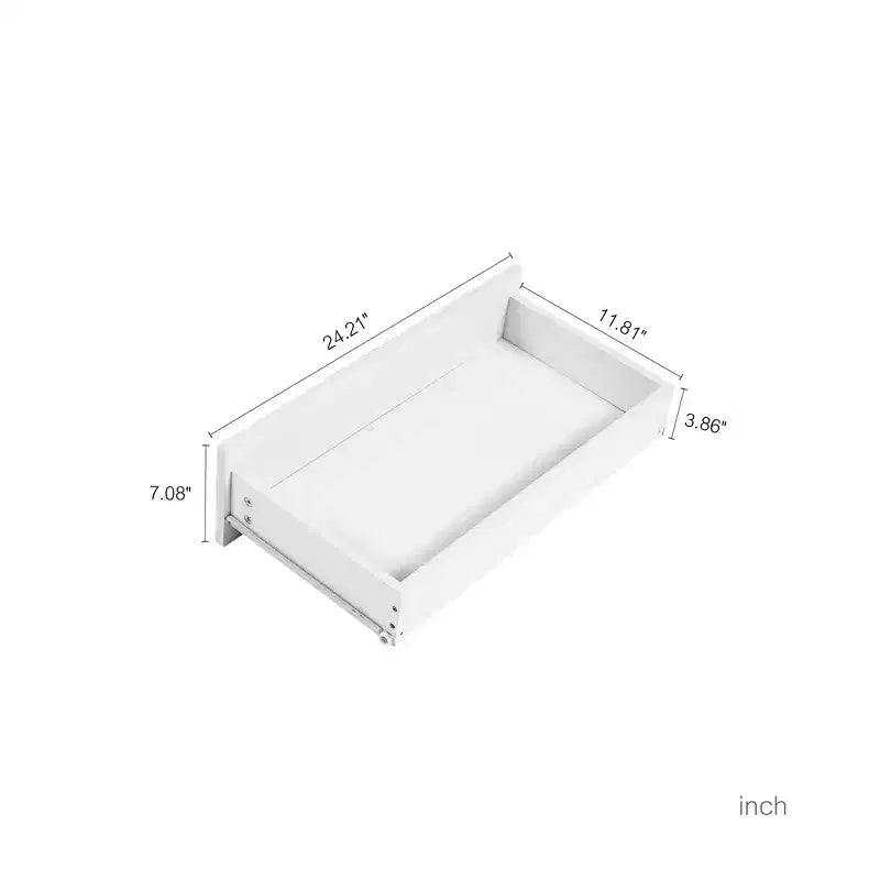 Modern Wooden Four-Drawer Cabinet, Handle-Free Drawers, 100% Waterproof, Sturdy Frame, Suitable for Living Room, Bedroom, White
