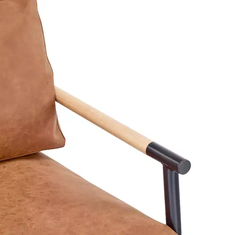 Poltrona moderna da 70 cm con cuscini morbidi, struttura minimalista in metallo, per sedute accoglienti