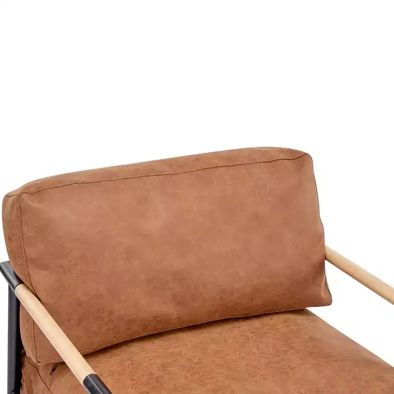 Poltrona moderna da 70 cm con cuscini morbidi, struttura minimalista in metallo, per sedute accoglienti