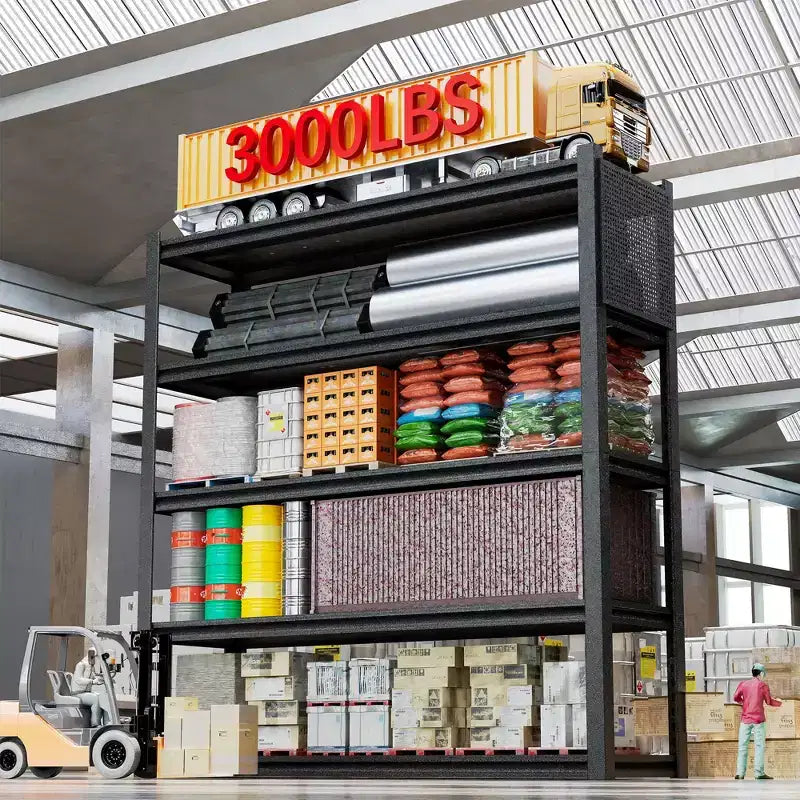 Scaffali Metallici Portautensili Resistenti, Scaffalature da Garage Regolabili con Pannello Forato