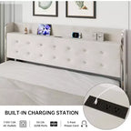 Bed Frame with 4 Storage Drawers, Velvet Upholstered Platform 453.6 kg Support, Beige, for an approx. 137 × 191 cm mattress